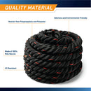 PROIRON 30 FT BATTLE ROPE, 1.5 INCH DIAMATER, HEAVY EXERCISE ROPE - BLACK/RED - Like New