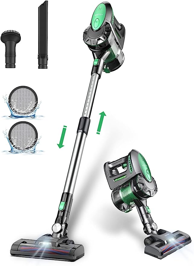 Vactidy Cordless Vacuum Cleaner, Lightweight Stick Vacuum 20Kpa Suction Green Like New