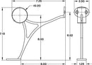 Solid Bar Mount Foot Rail Kit 2" OD Matt Black Stainless Steel Tubing B09WRWDMQ1 - Like New