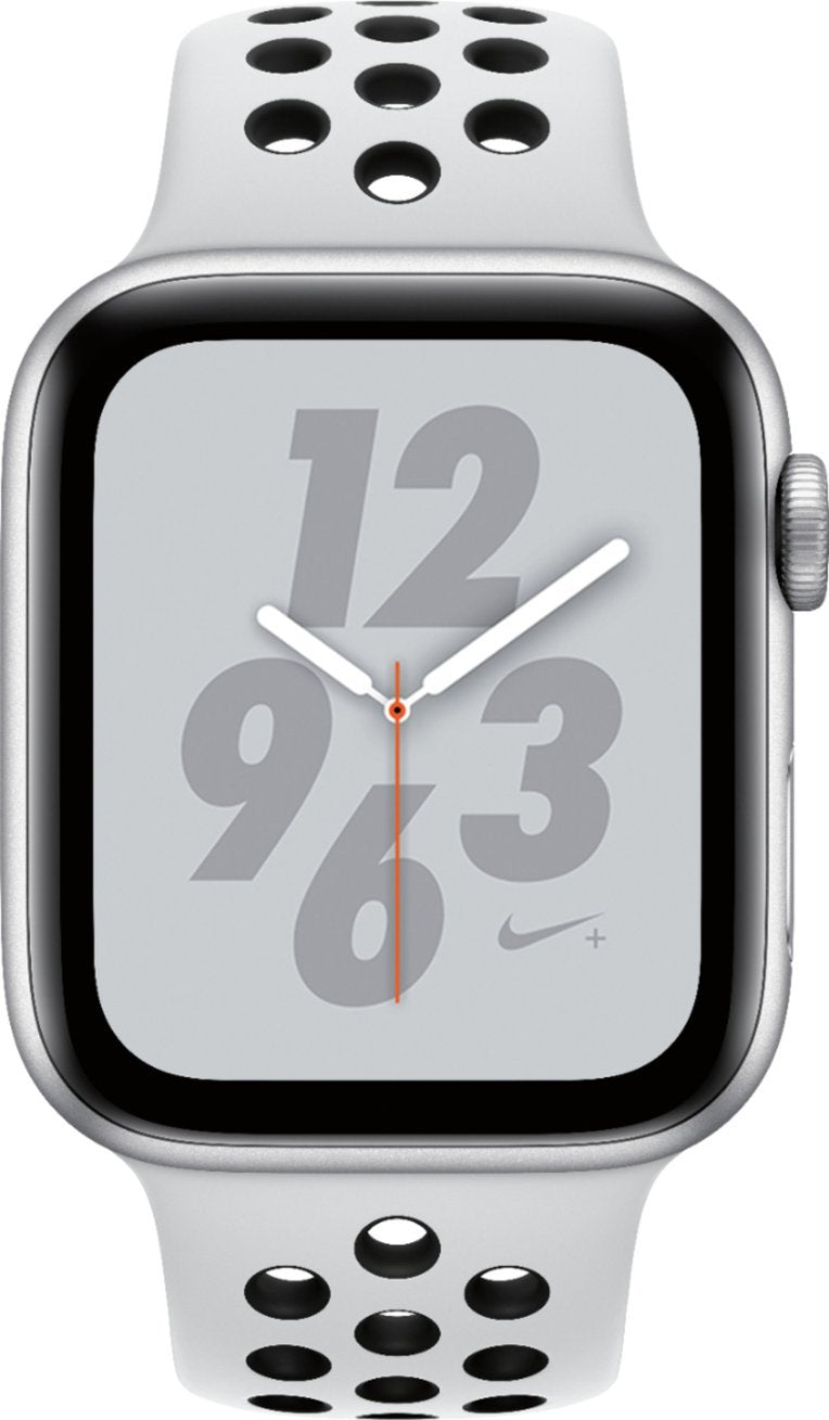 For Parts: Apple Watch Nike+ Series 4 GPS Cellular 44mm Silver Case  - CRACKED LCD