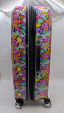 Betsey Johnson 26" Checked Luggage Collection - Expandable Scratch - Candy Heart - Brand New