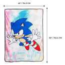 JUST FUNKY Sonic The Hedgehog Tie-Dye 45 x 60 Inch Fleece Throw Blanket & Pillow - Brand New