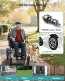 WALKFEEL 30 MILES RANGE ELECTRIC WHEELCHAIRS 500W ALL TERRAIN MOBILITY - BLACK - Like New