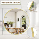 BEAUTYPEAK 30 INCH ROUND MIRROR METAL FRAME CIRCLE MIRROR - GOLD - Like New