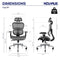 NOUHAUS ERGO3D OFFICE CHAIR LUMBAR SUPPORT MESH 4D ADJUSTABLE ARMREST - GRAY - Like New