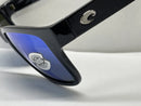 COSTA DEL MAR PAUNCH SUNGLASSES FRAME BLUE 580G GLASS LENS - SHINY BLACK - Like New
