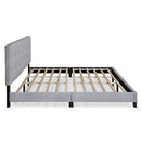 FURINNO LAVAL BUTTON TUFTED UPHOLSTERED PLATFORM BED FRAME - KING, GLACIER - Like New