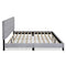 FURINNO LAVAL BUTTON TUFTED UPHOLSTERED PLATFORM BED FRAME - KING, GLACIER - Like New