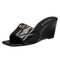 CP910 COACH WOMEN'S EMMA WEDGE SANDAL SIZE 8 (AU/UK W6) (EU W38.5) - BLACK - Like New