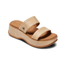 CJ6373 REEF WOMEN'S LOFTY LUX HI SLIDES - SIZE: WOMEN 9 (EU W40) - TAN RAFFIA - Like New
