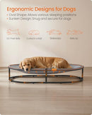 FEANDREA ELEVATED OVAL DOG BED (XXXL) - BLACK/GRAY - Like New