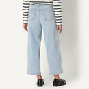 AMAZON ESSENTIALS WOMEN'S HIGH-RISE WIDE LEG CROP ICED BLUE LIGHT WASH 10 - Brand New
