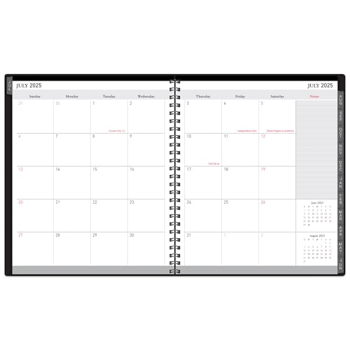 OFFICE DEPOT 18-MONTH ACADEMIC PLANNER 9" X 11" 30% RECYCLED, JULY 2025 - BLACK - Like New