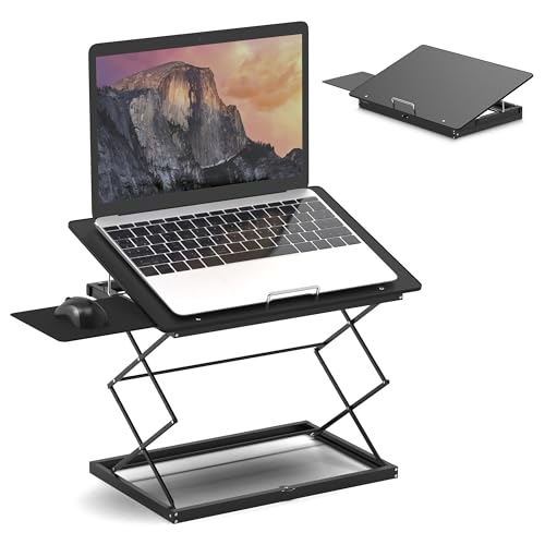 UNCAGED ERGONOMICS CD4 ADJUSTABLE STANDING DESK CONVERTER FOR LAPTOPS - BLACK - Like New