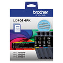 BROTHER GENUINE LC4014PKS STANDARD YIELD 4-PACK INK CARTRIDGES - LOT-LC401-NEW - Brand New