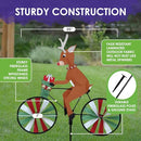Bike Spinner Reindeer 20" Festive Holiday Design Weather-Resistant Outdoor Decor - Brand New