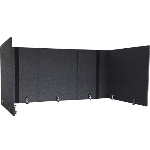 LUMEAH ADJUSTABLE DESK SCREEN WITH RETURNS POLYESTER ASH LUAD48301A - Brand New