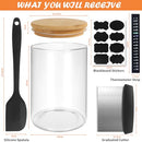 KMISE SOURDOUGH STARTER JAR, 34 OZ DIY PRO GLASS THERMOMETER, SPATULA - CLEAR - Like New