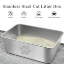 PWTAA STAINLESS STEEL CAT LITTER BOX HIGH SIDE SC07001-6 - SILVER - Like New