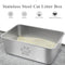 PWTAA STAINLESS STEEL CAT LITTER BOX HIGH SIDE SC07001-6 - SILVER - Like New