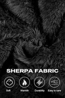 GINGTTO MENS SHERPA HOODIE SWEATER - SIZE: MEN XL - BLACK - Brand New