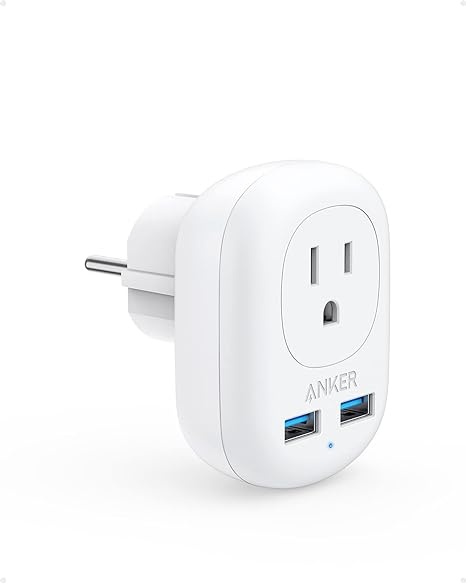 Anker European Travel PowerExtend USB Plug Power Adapter A9211 - White Like New