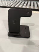 GENERIC 3 IN 1 FAST WIRELESS CHARGER USB-C APPLE WATCH IPHONE AIRPODS - BLACK - Like New