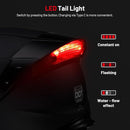 RSYSO FULL FACE MOTORCYCLE HELMET LED DUAL VISOR TAIL LIGHT SIZE: L - MATTE GRAY - Like New