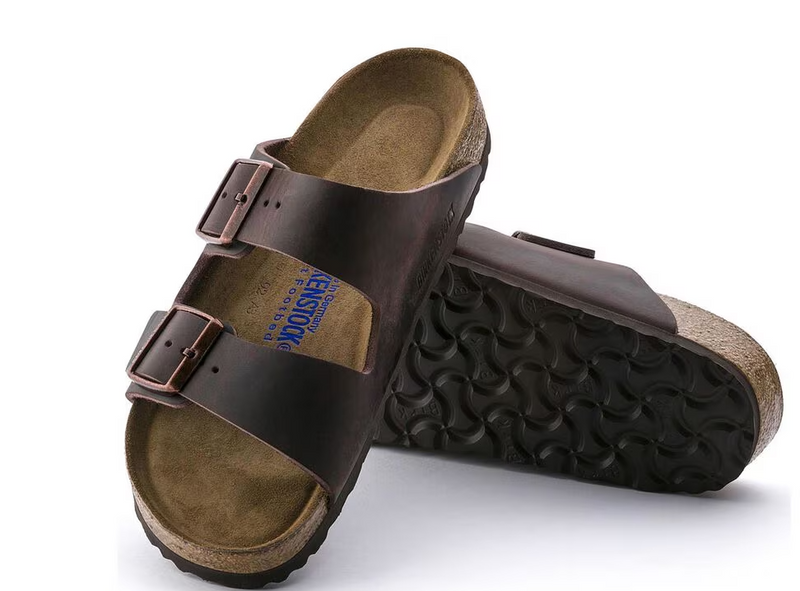 BIRKENSTOCK ARIZONA SOFT FOOTBEDOILED LEATHER - HABANA - SIZE: MEN 10 - Like New