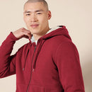 AMAZON ESSENTIALS HOODIE FOR MEN SHERPA-LINED FULL-ZIP FLEECE, M, RED - Brand New