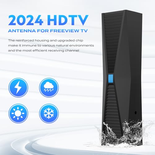 URIIU 2025 TV ANTENNA INDOOR 1000+ MILES LONG RANGE ANTENNA TV001 - BLACK - Like New