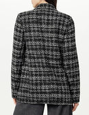 SNK500A THE DROP WOMEN'S BLAKE LONG BLAZER BLACK/WHITE/Black Boucle XS - Brand New