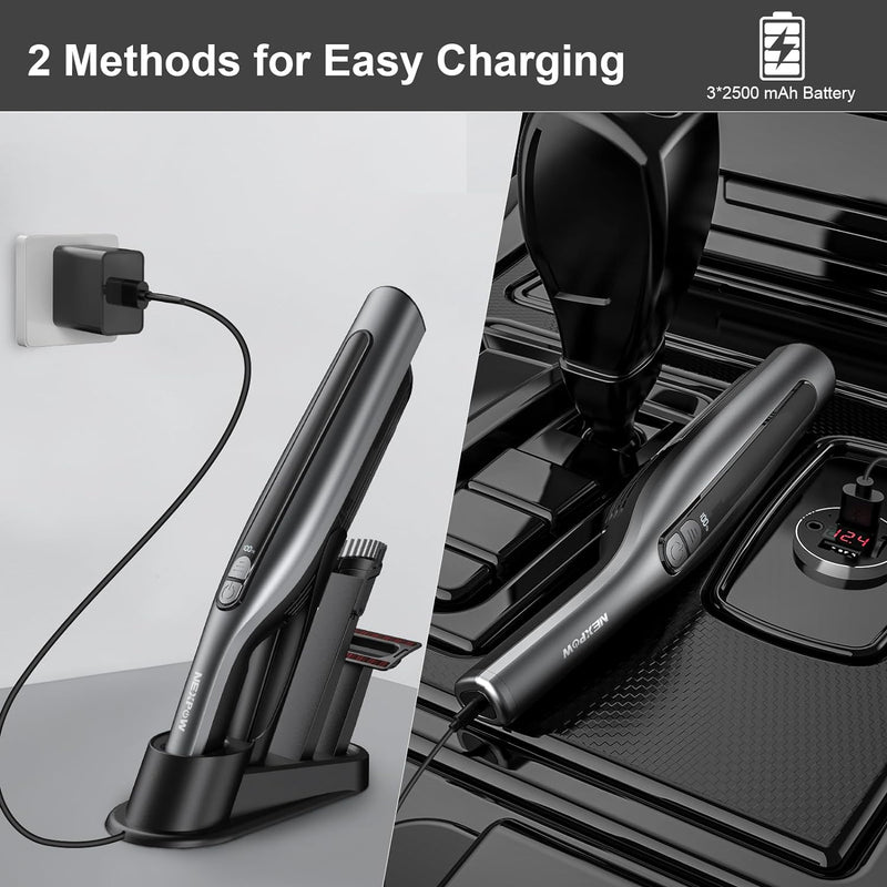 NEXPOW Car Vacuum, 18000PA Handheld Vacuum, 7500 mAh Battery MS21Y-02B - GRAY Like New