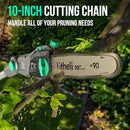 LITHELI CORDLESS POLE SAW, 40V 2.5AH BATTERY POLE SAWS FOR TREE TRIMMING - Like New