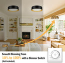 BRIGHTHOME 1-PACK FLUSH MOUNT CEILING LIGHTS - 13 INCH - BLACK/GOLD - Like New