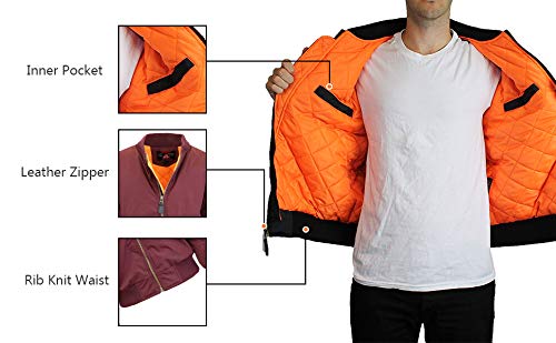 Spire By Galaxy Men's Flight Jacket Maroon 2X-Large - Brand New