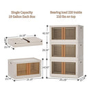 HAIXIN Storage Bins Clear Door Lid 100Qt Large Capacity Folding (3 Pack) - White - Brand New