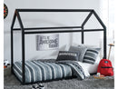 FLANNIBROOK TWIN HOUSE BED FRAME - BLACK - Like New