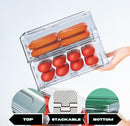 Set of 2 Large Refrigerator Organizer Bins Fridge Organizer Stackable - Brand New
