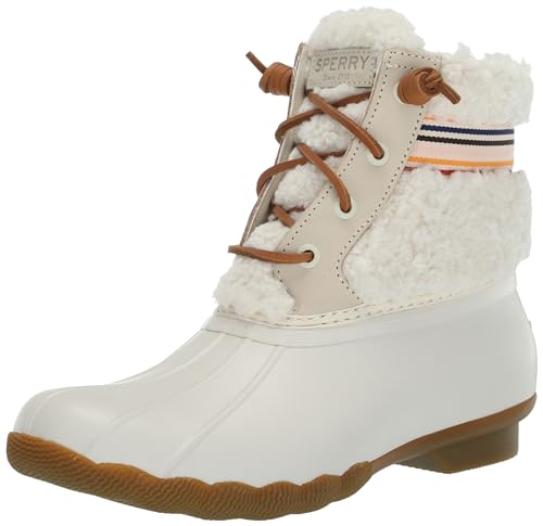 STSP Women's Saltwater Sherpa Rain Boot, Rainbow Ivory, Size 6 - Like New