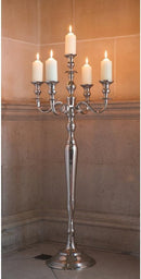 BOLTZE VICTORIA CANDLE HOLDER 120CM ALUMINUM SILVER DECORATION - SILVER - Like New