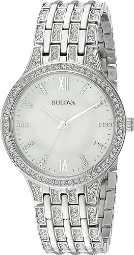 Bulova Women's 96L242 Swarovski Crystal Stainless Steel Watch Like New