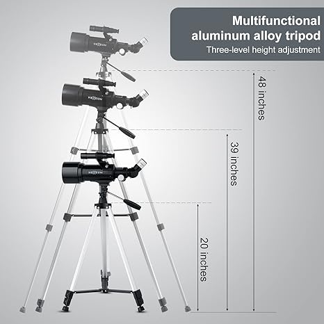 HEXEUM Telescope 70mm Aperture 500mm Astronomical Refracting Telescopes - Black - Like New