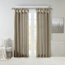 MADISON PARK EMILIA TWIST TAB LINED WINDOW CURTAIN, 50X108" - GRAY - Like New