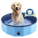 EOOQI FOLDABLE DOG BATH SWIMMING POOL PLASTIC KIDDIE POOL 32" X 8" - BLUE - Like New