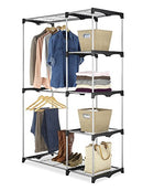 WHITMOR DOUBLE ROD FREESTANDING CLOSET ORGANIZER - GREY - Like New