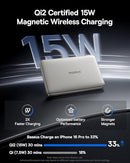 BASEUS PICOGO QI2 15W WIRELESS POWER BANK, 10000MAH, 27W, PPKPC-1027G - TITANIUM - Like New