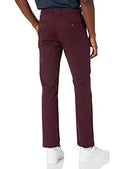 AMAZON ESSENTIALS MENS STRAIGHT-FIT CASUAL STRETCH CHINO PANT - BURGUNDY 28X28 - Brand New
