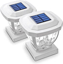 Home Zone Security 12-Lumen-Each 4x4 Solar LED Post Cap Lights 2 Packs - White Like New
