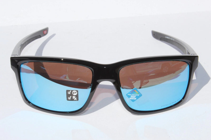 OAKLEY MAINLINK XL POLARIZED SUNGLASSES BLACK OO9264 - PRIZM DEEP WATER BLUE - Like New
